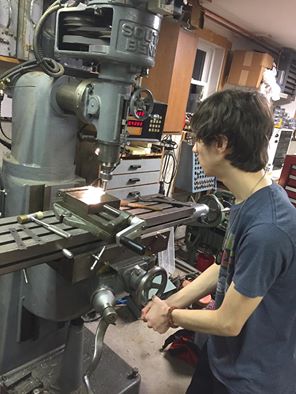 Ted on the milling machine